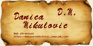 Danica Mikulović vizit kartica